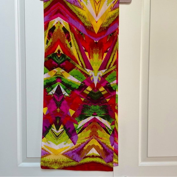 Cynthia Rowley 100% Silk Oblong 14” x 65” Pink Red Yellow Green White Lavender - Picture 2 of 5